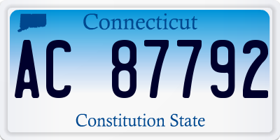 CT license plate AC87792
