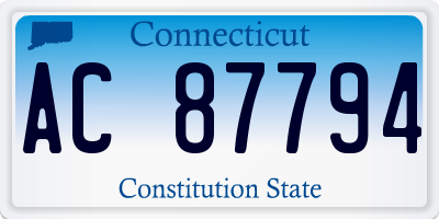 CT license plate AC87794