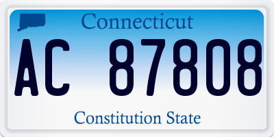 CT license plate AC87808