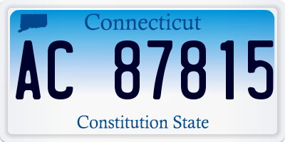 CT license plate AC87815