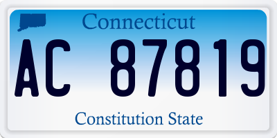 CT license plate AC87819