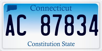 CT license plate AC87834