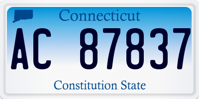 CT license plate AC87837