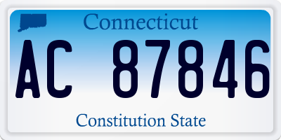 CT license plate AC87846
