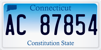 CT license plate AC87854