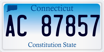 CT license plate AC87857