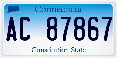 CT license plate AC87867