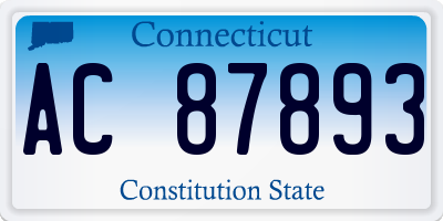 CT license plate AC87893