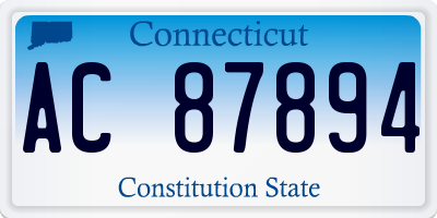 CT license plate AC87894