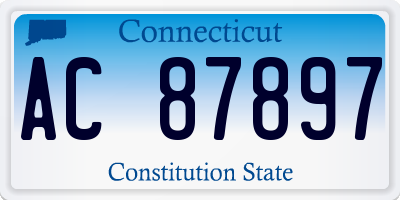 CT license plate AC87897