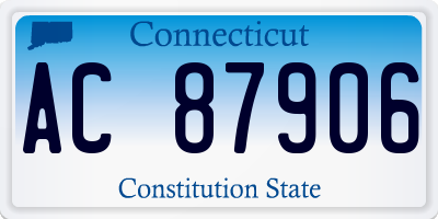 CT license plate AC87906