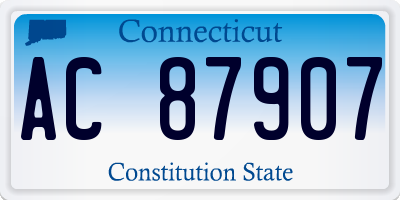 CT license plate AC87907