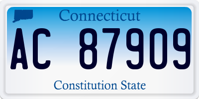 CT license plate AC87909
