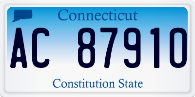 CT license plate AC87910