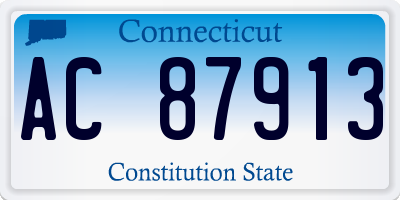 CT license plate AC87913