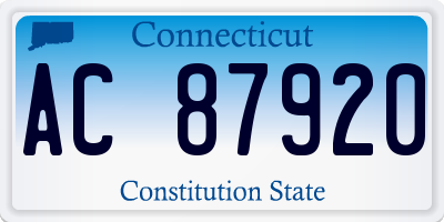 CT license plate AC87920