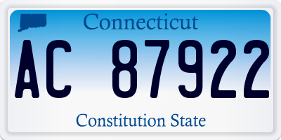 CT license plate AC87922