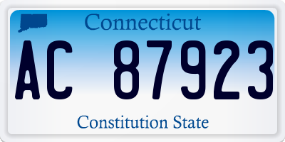 CT license plate AC87923