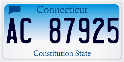 CT license plate AC87925
