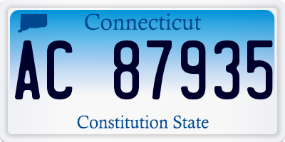 CT license plate AC87935