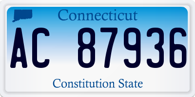 CT license plate AC87936
