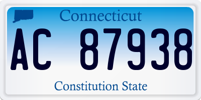 CT license plate AC87938