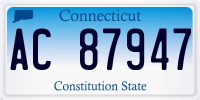 CT license plate AC87947
