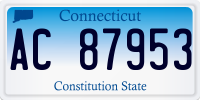 CT license plate AC87953
