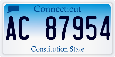 CT license plate AC87954