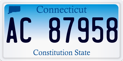 CT license plate AC87958