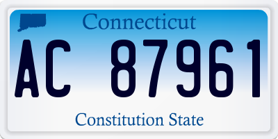 CT license plate AC87961