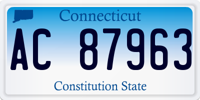 CT license plate AC87963
