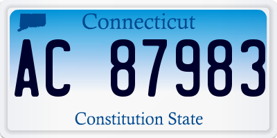 CT license plate AC87983