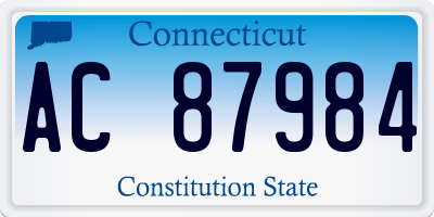 CT license plate AC87984