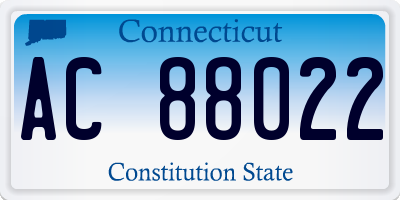 CT license plate AC88022
