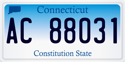 CT license plate AC88031
