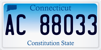 CT license plate AC88033