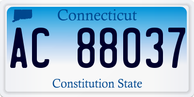 CT license plate AC88037