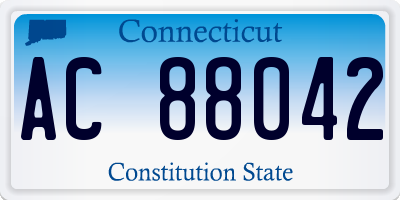 CT license plate AC88042