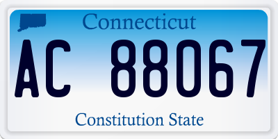 CT license plate AC88067