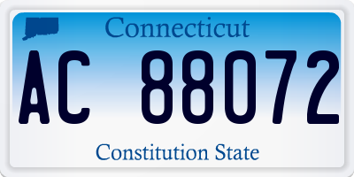 CT license plate AC88072