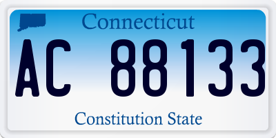 CT license plate AC88133