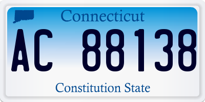 CT license plate AC88138