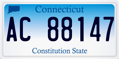 CT license plate AC88147