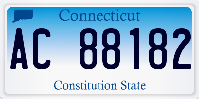 CT license plate AC88182