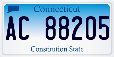 CT license plate AC88205