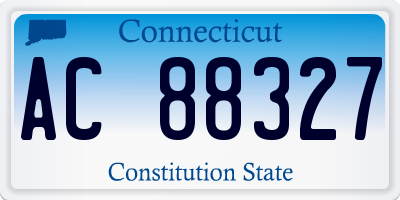 CT license plate AC88327