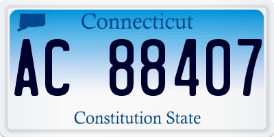 CT license plate AC88407