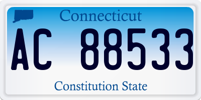 CT license plate AC88533