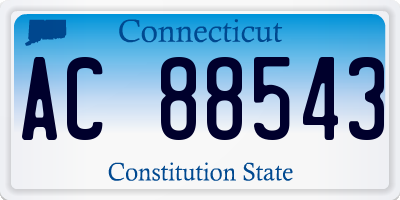 CT license plate AC88543